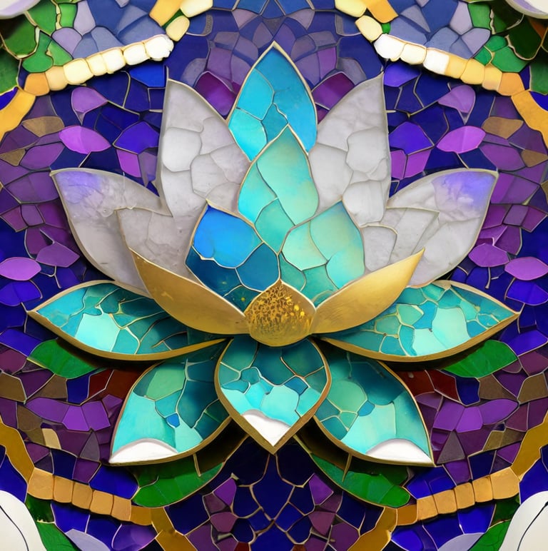 mosaic lily rainbow shades, reiki healing, spiritual