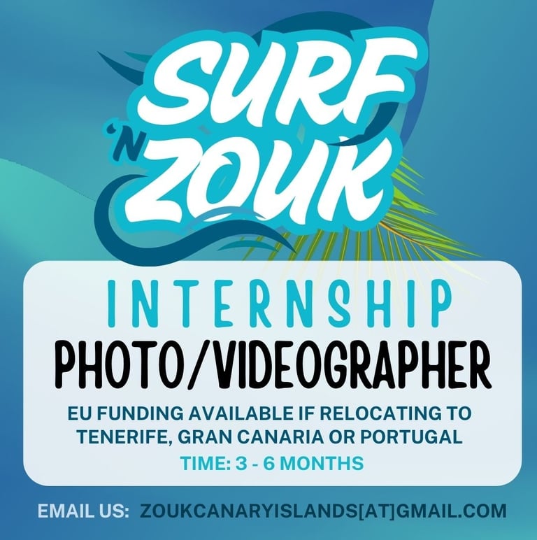 internship position for photographer / videographer at Surf 'n Zouk dance event