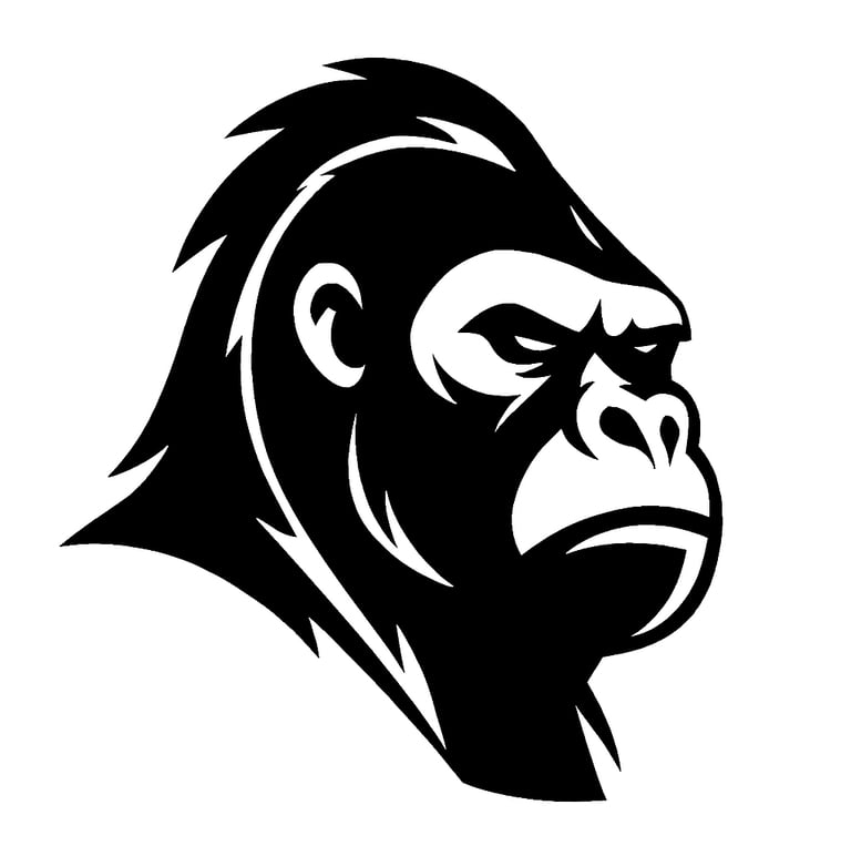 Savage gorilla with veteran style