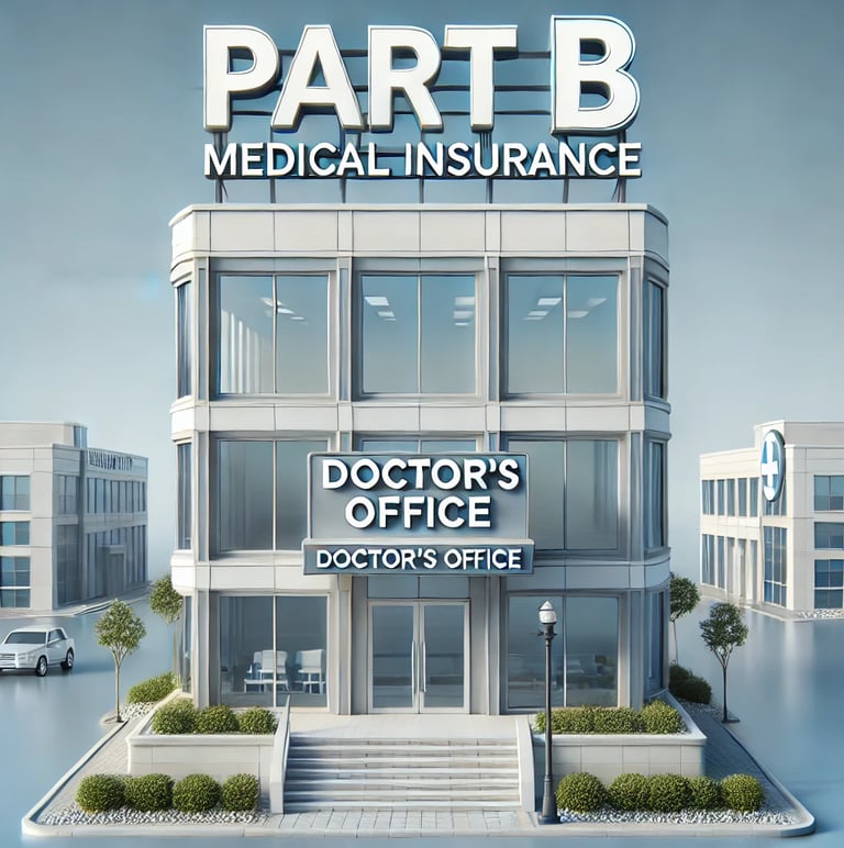 Picture of doctors office with Part B in large letters