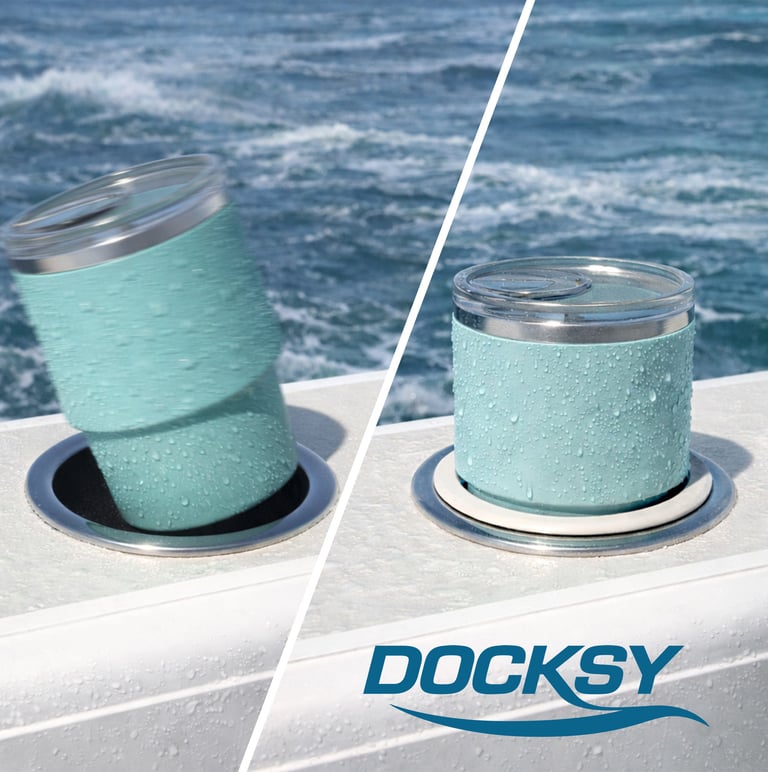 Drink falling out of boat cup holder vs secure fit with insert