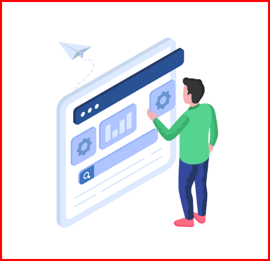 a man standing in front of a computer screen