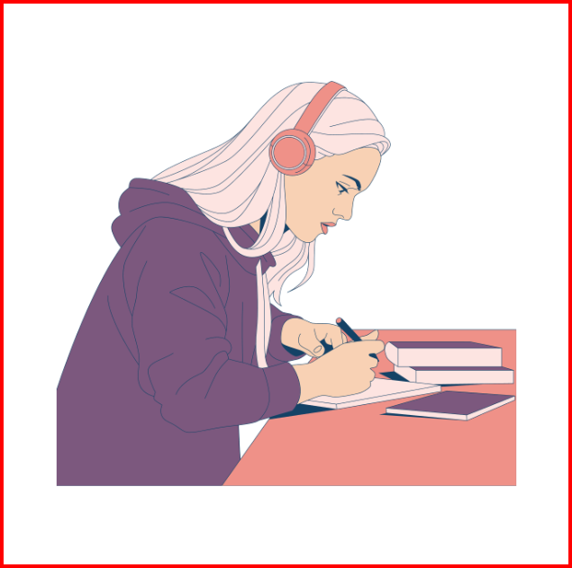 A woman focused on her work