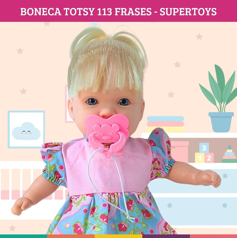 Boneca Super Toys Totsy Fala 113 frases