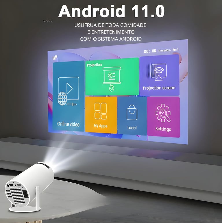 Mini Projetor Portatil 5g Wifi 6 Bluetooth