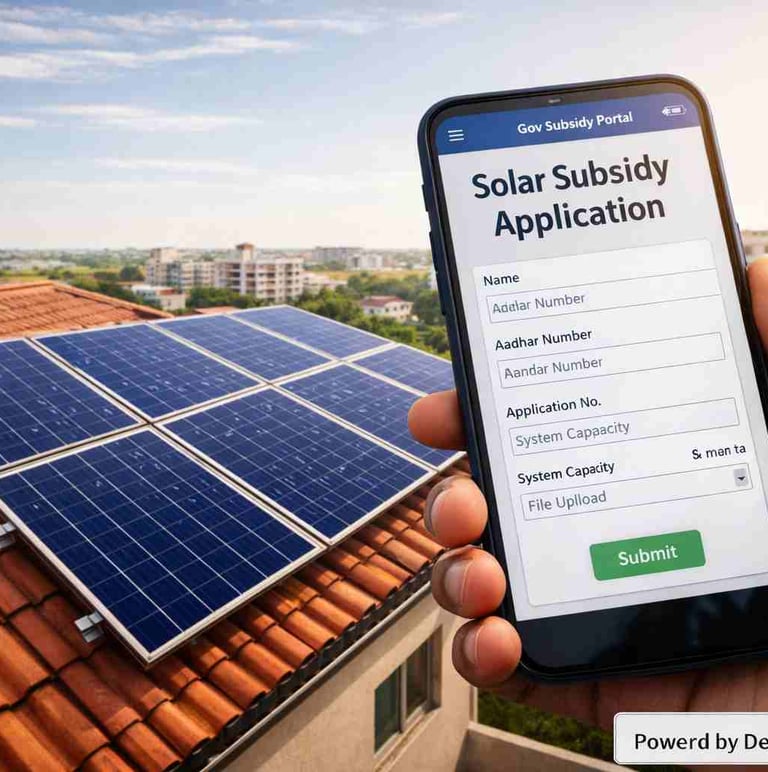सोलर सब्सिडी आवेदन प्रक्रिया