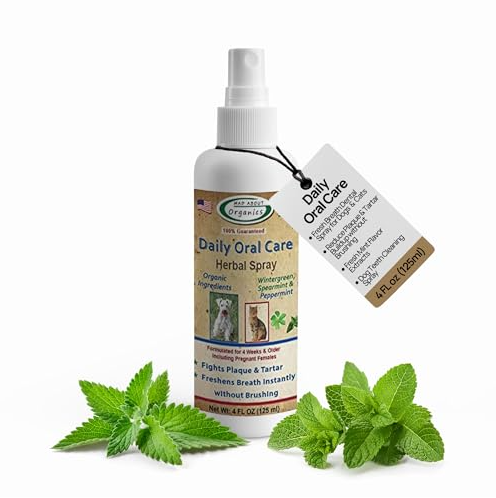 Mad About Organics non-toxic organic dental water additive for dogs.