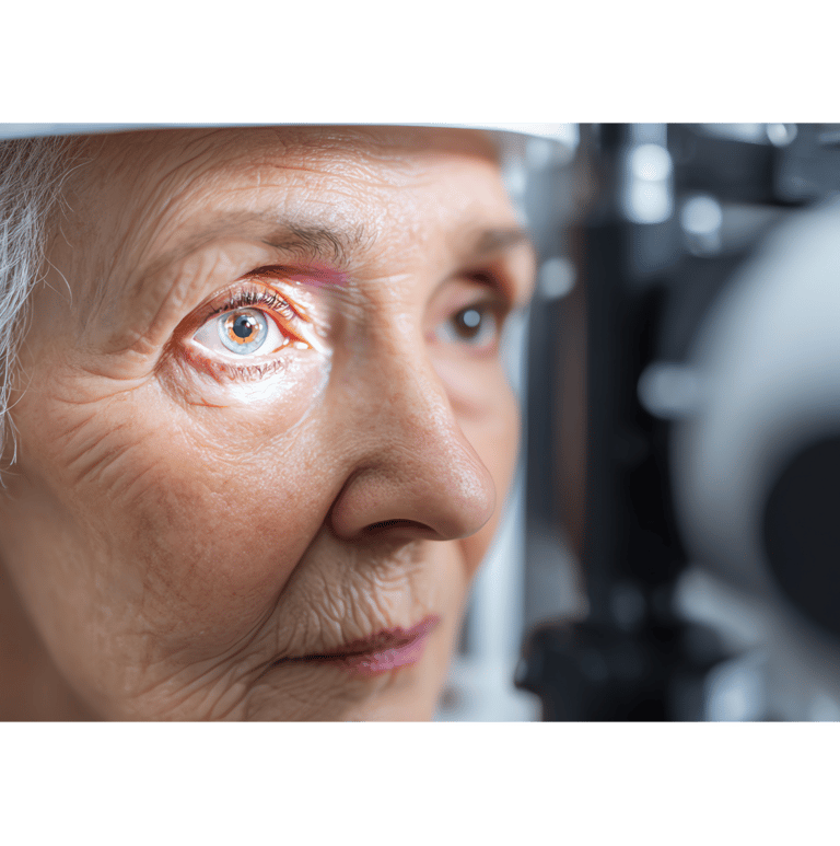 Woman getting an eye exam