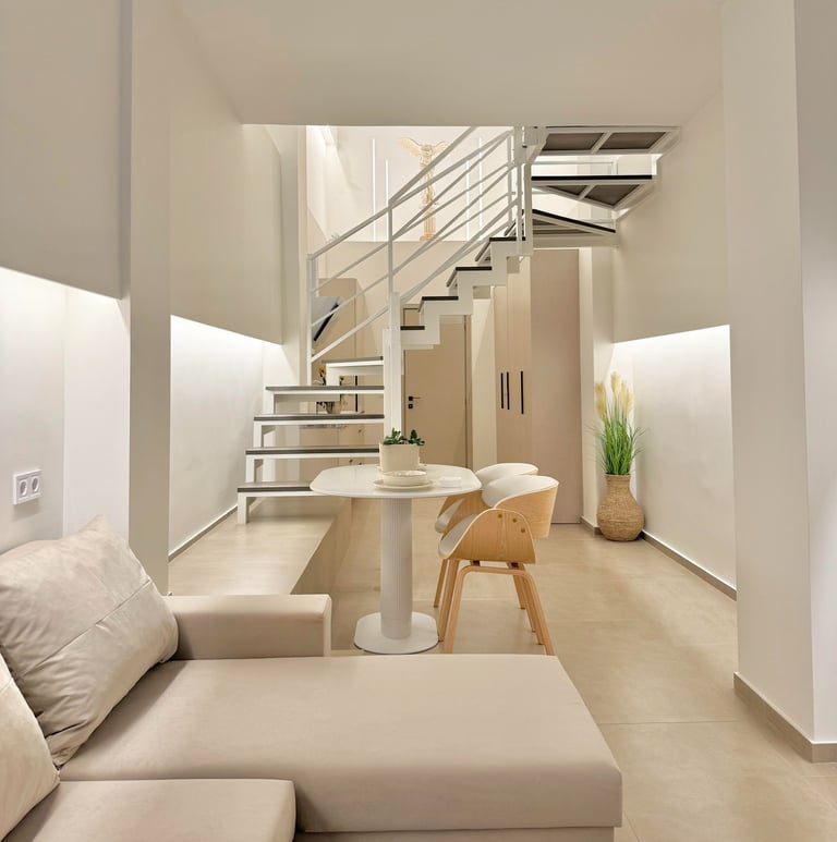 Ground floor - Living room with Sofa bed and 58' 4K TV.