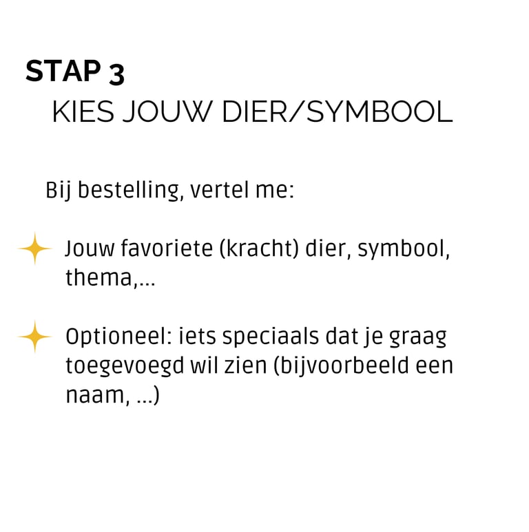 stap 3 kies jouw dier of symbool