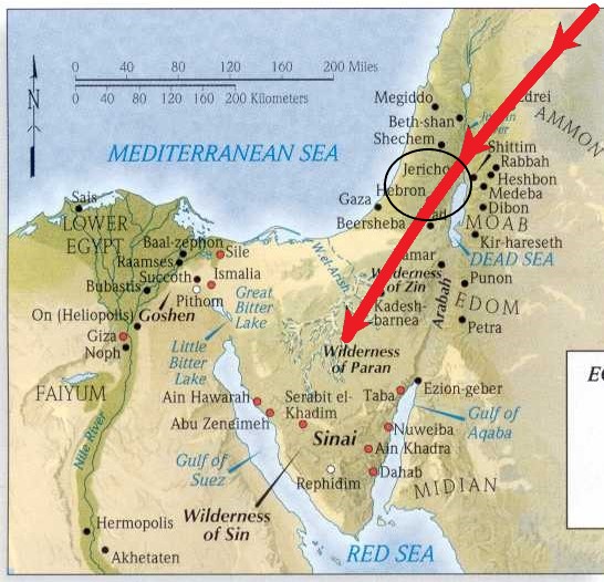 Palestine and Sinai peninsula - route of Chedorlaomer