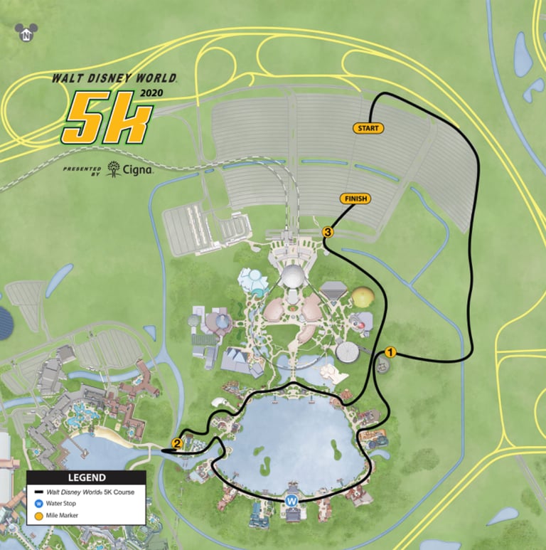 2020 runDisney Walt Disney World Marathon Weekend 5K Course Map