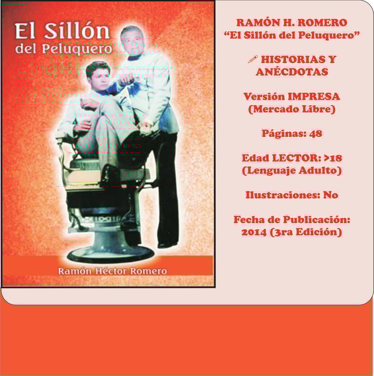 Imagen de Fondo: Tapa del Libro "El Sillón del Peluquero" del Escritor Ramón H. Romero