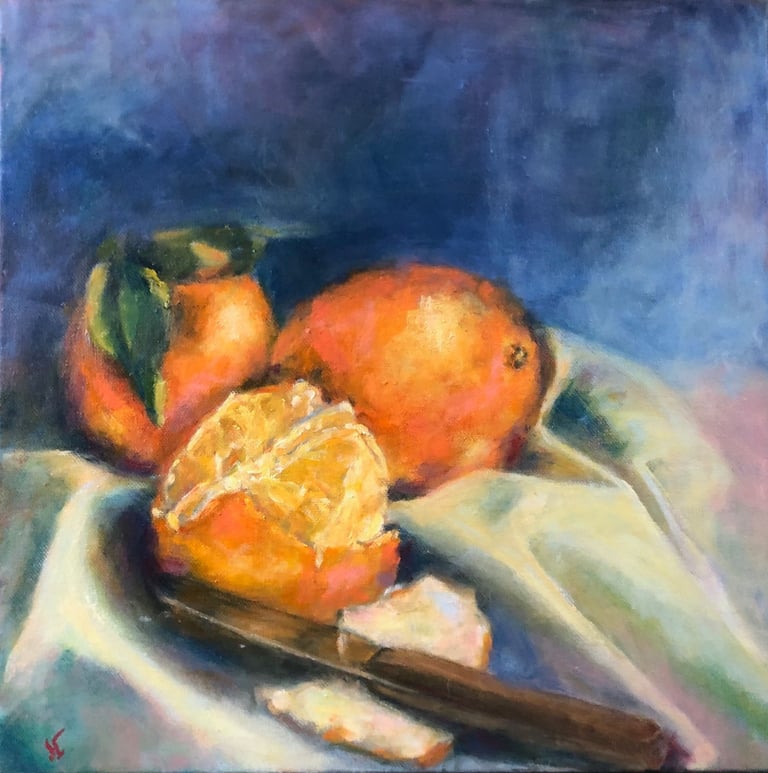 sybille ingold peintre nature morte oranges 2