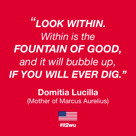 #it2wu  |  Look Within is the Fountain of Good  | Domitia Lucilla