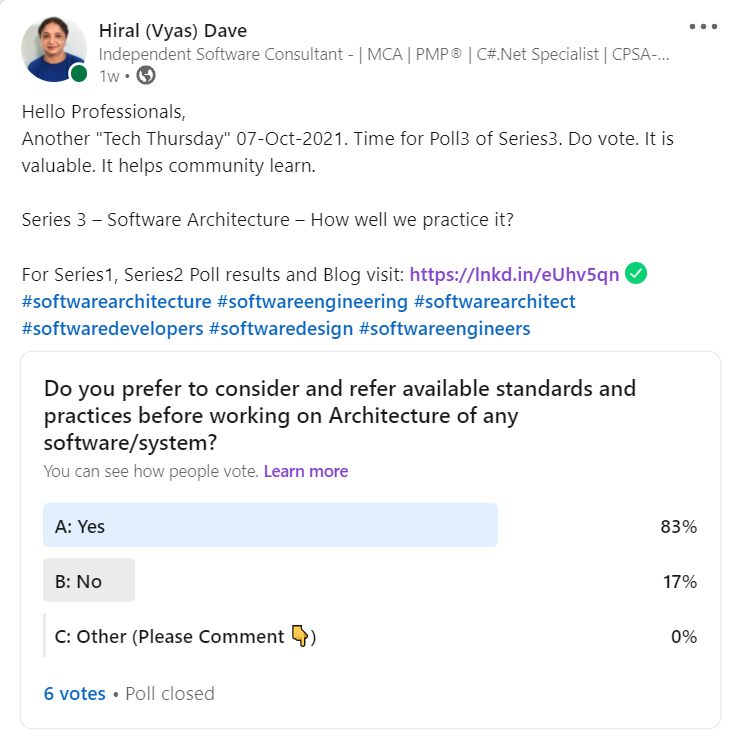  hiralvyasdave.com - Poll3 Result, part of Poll and Blog-Series3