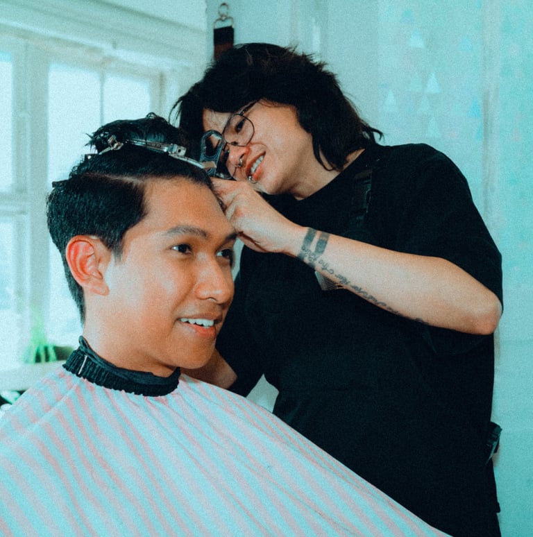 gabbys barbershop, Jesse, inclusive, trans-owned, queer, calgary, lgbtqia+, filipino, downtown, yyc,