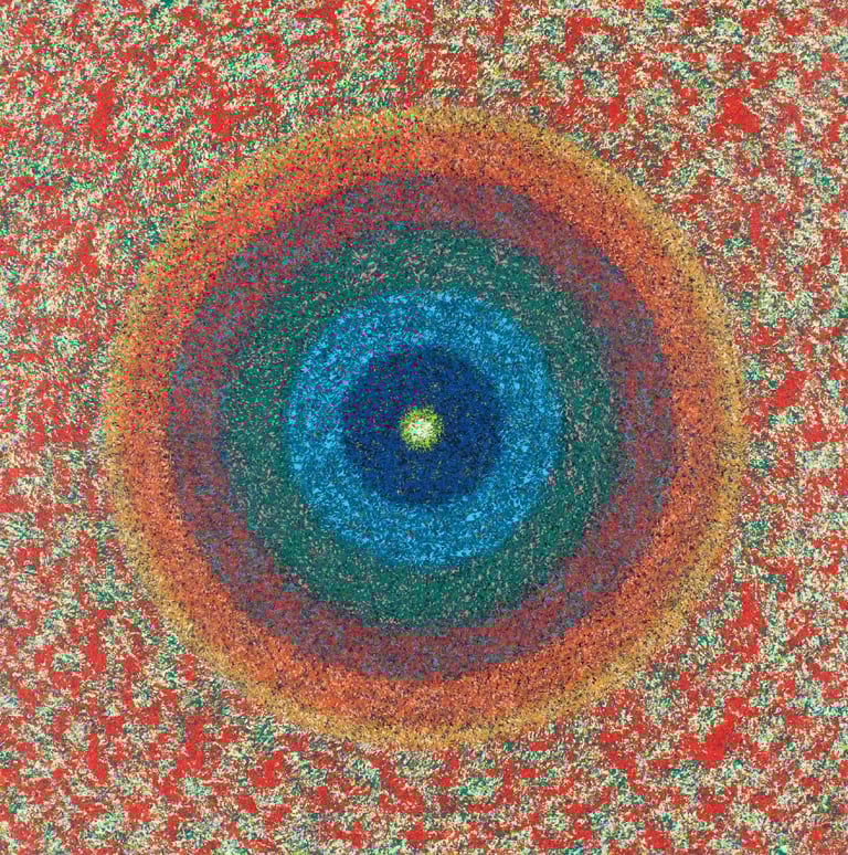 Golden eye circle layered with velvety textured vibration
