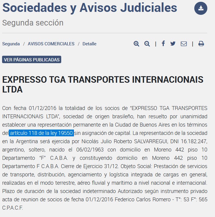 Publicar Edicto sociedad extranjera boletín oficial