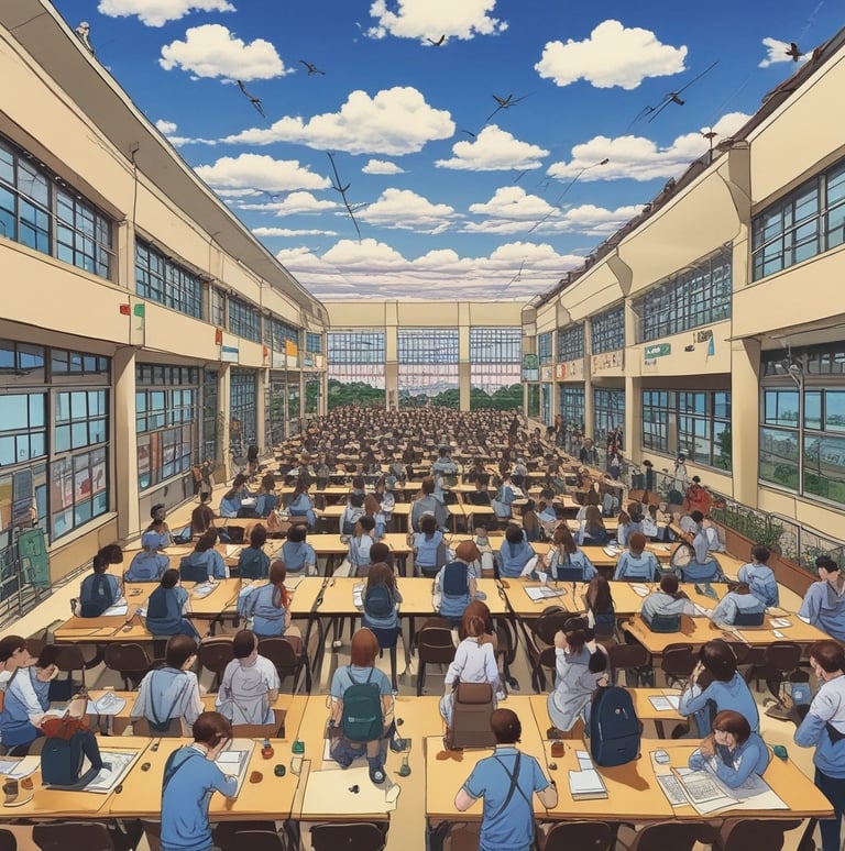 A blue suv driving down a dirt road