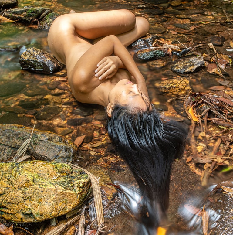 Naturist Forest Bathing in Tropical Rainforest