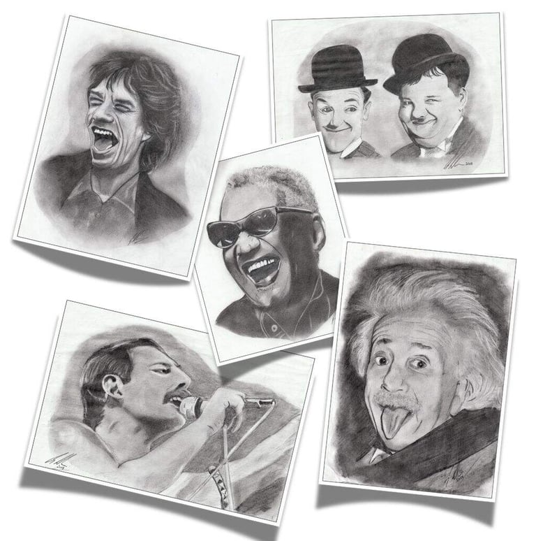 a-selection-of-famous-people-portraits-sketched-in-pencil
