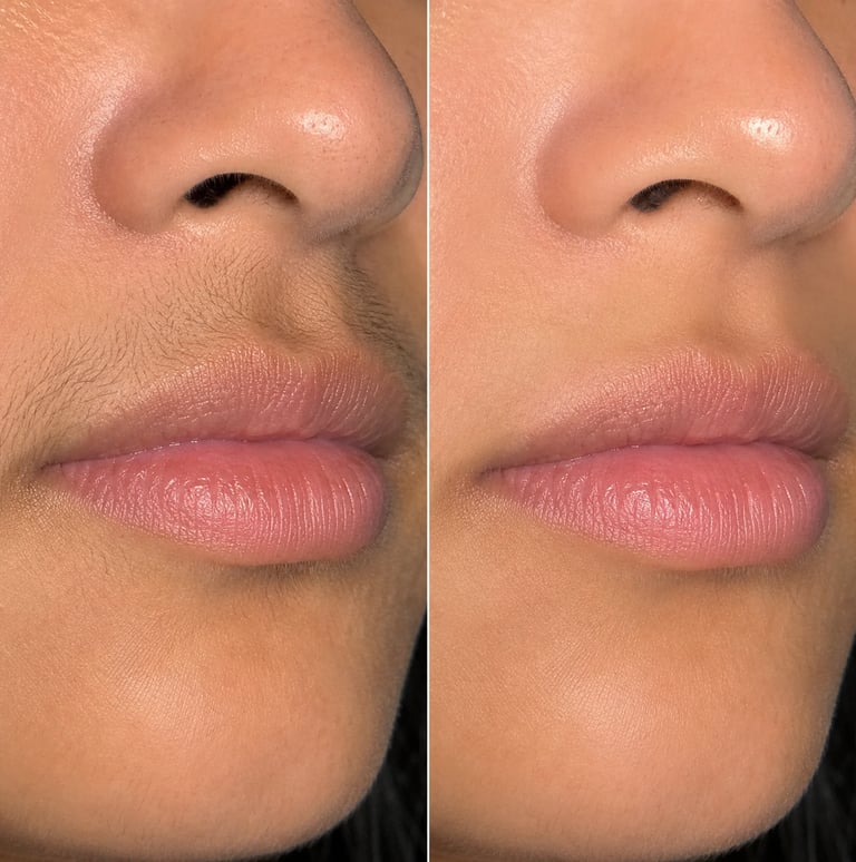 before and after laser hair removal