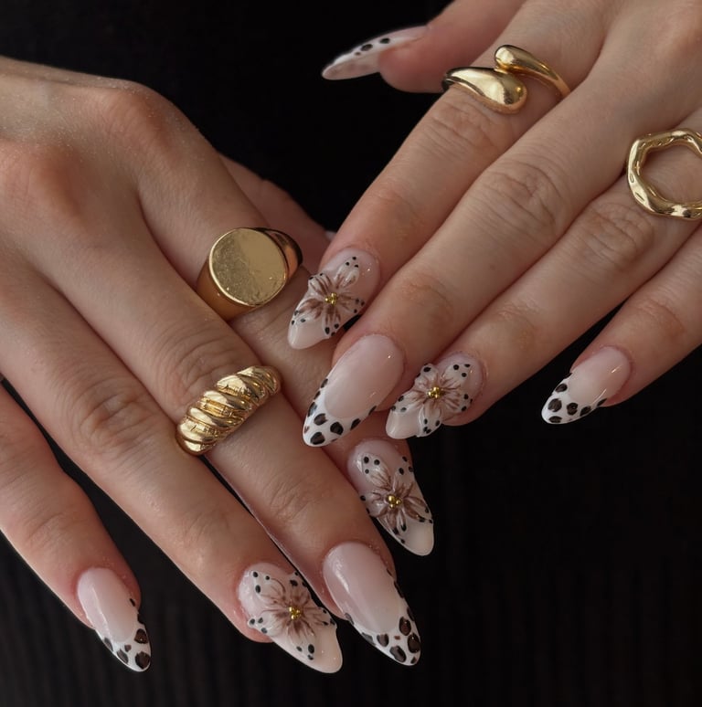 a woman's hands with a manicured manicured manicured manicured mani