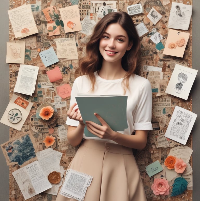 A cozy desk setup with colorful stationery, a handwritten letter, and a steaming cup of tea by a sunny window.