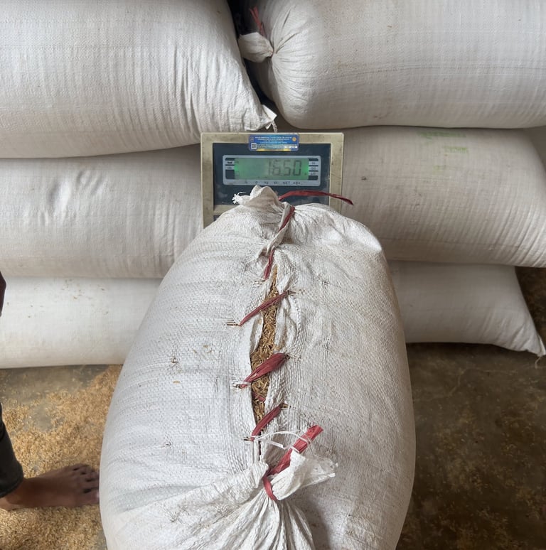 documentation and packaging support for raw rice husk