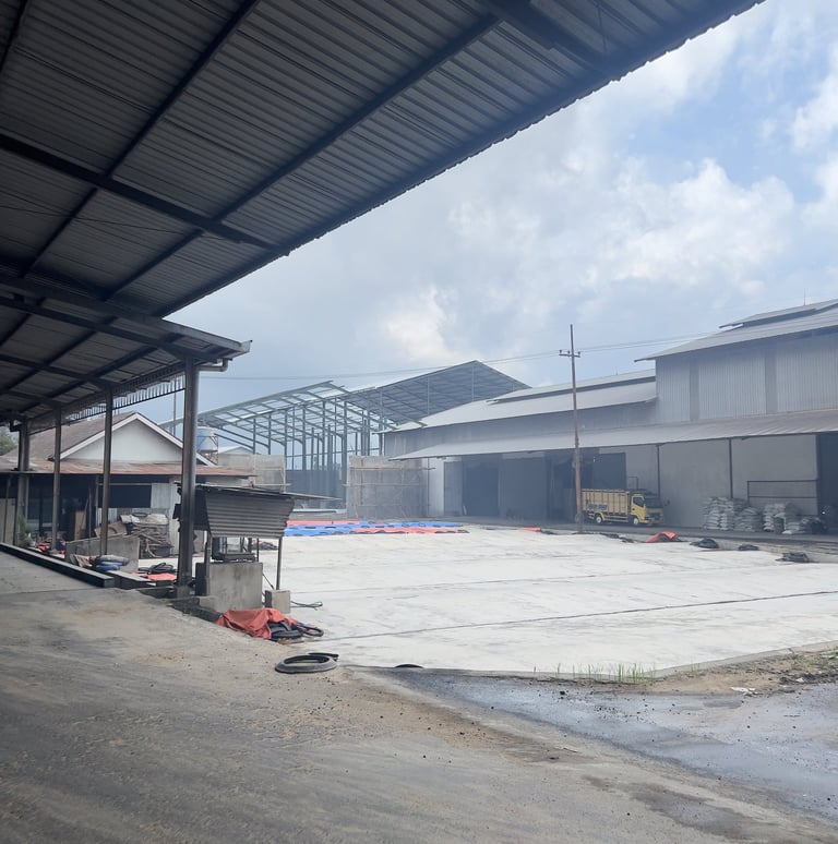 rice husk ash warehouse for support