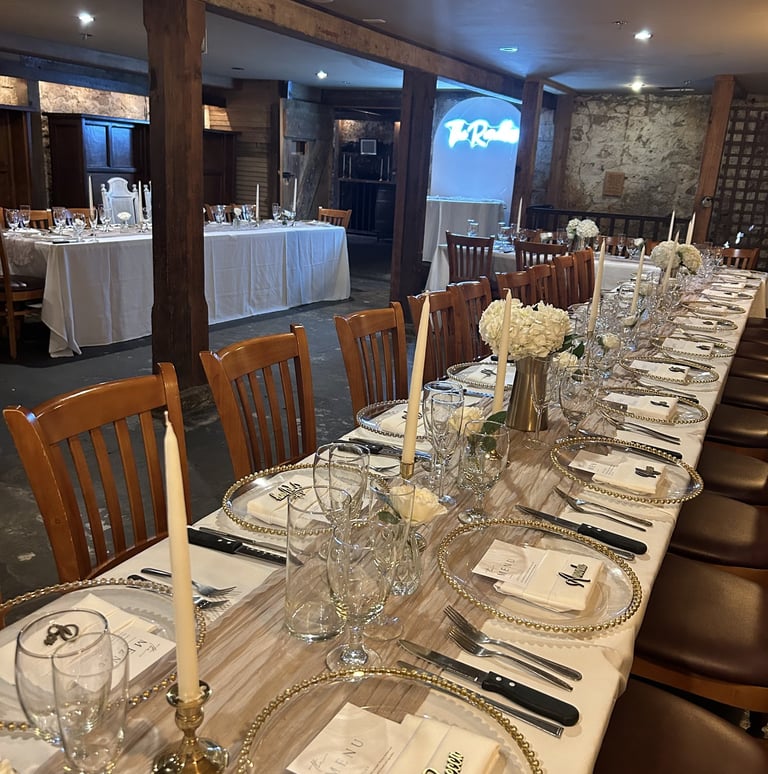set up for a wedding dinner