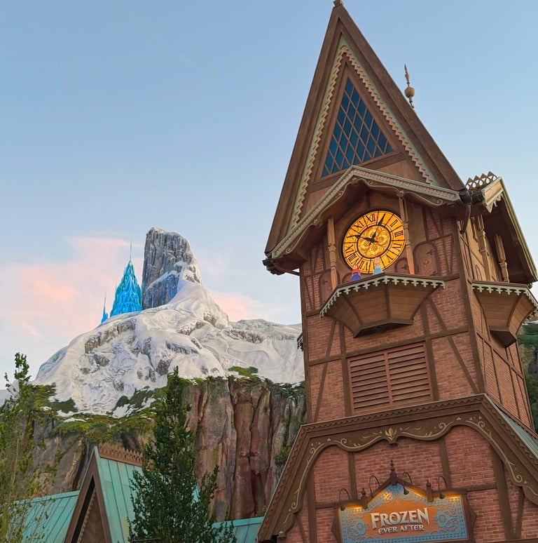 Main entrance to Frozen Ever After at World of Frozen