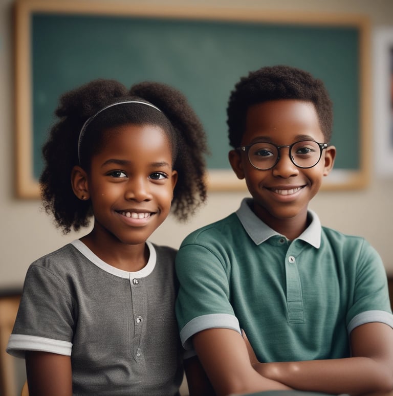 young black student learning 