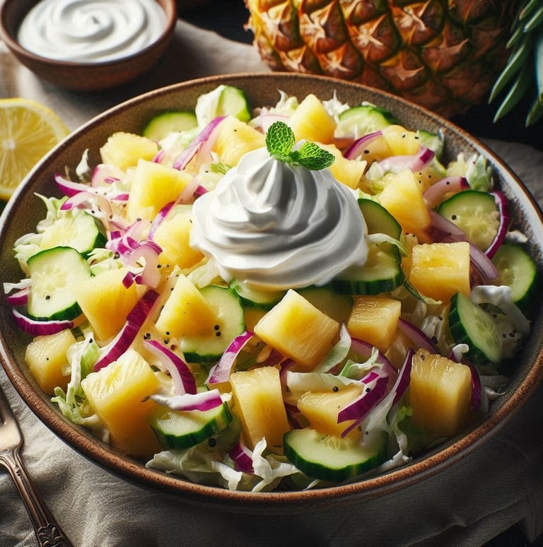 Salada de Repolho com Abacaxi e Creme de Leite Light da VidaFit&Receitas  Desperte seu paladar para 