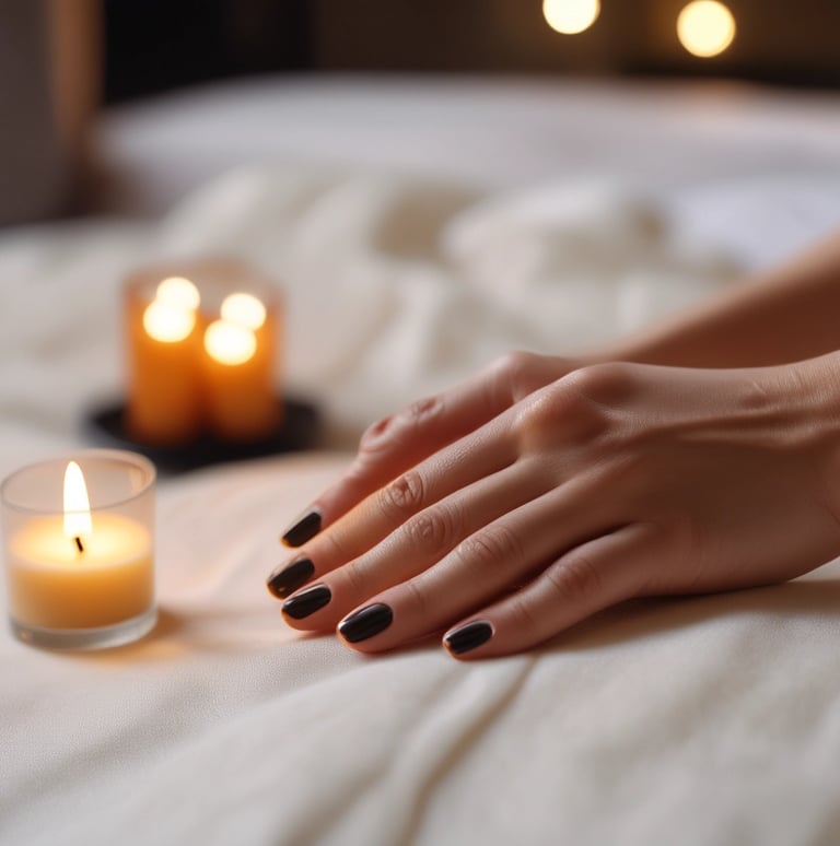 A luxurious treatment setup with elegant decor and soft lighting.