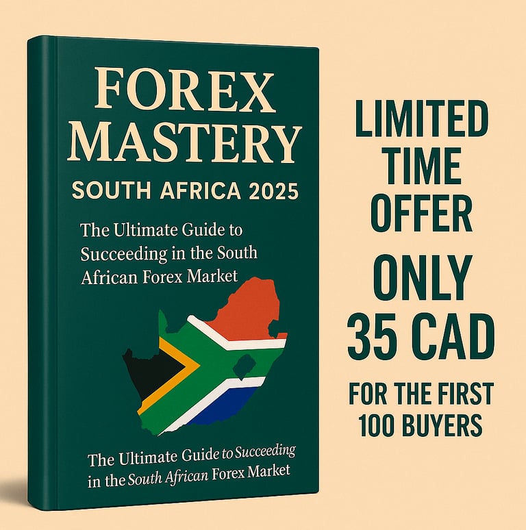 Forex Mastery South Africa 2025 eBook cover — Limited Offer 35 CAD for First 100 Buyers.