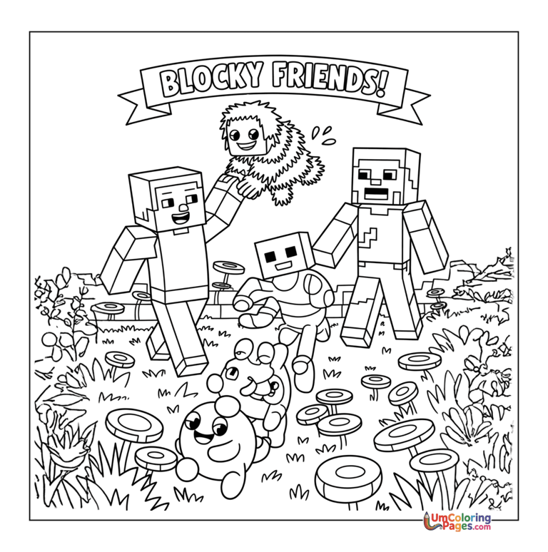 minecraft coloring page for kids printable