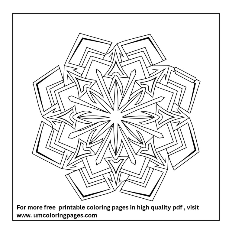 hexagonal mandala coloring page printable