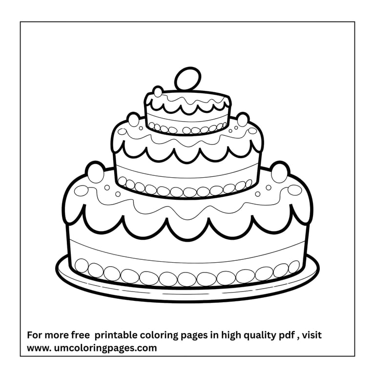cute cake dessert coloring sheet