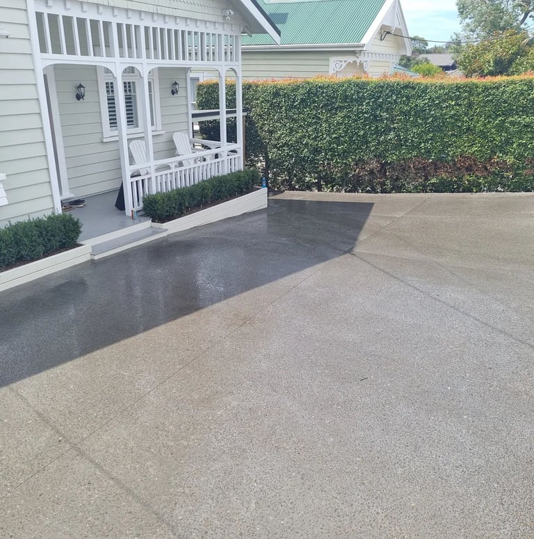 Concrete driveway North Shore Auckland Findlay Residential