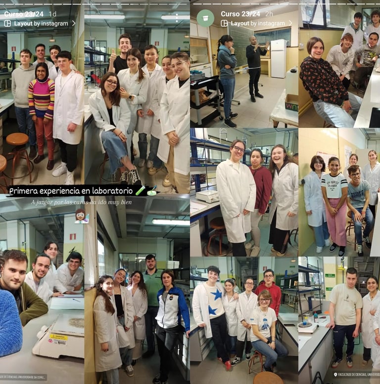 Photographies of the students that participate in the inclusive lab session.