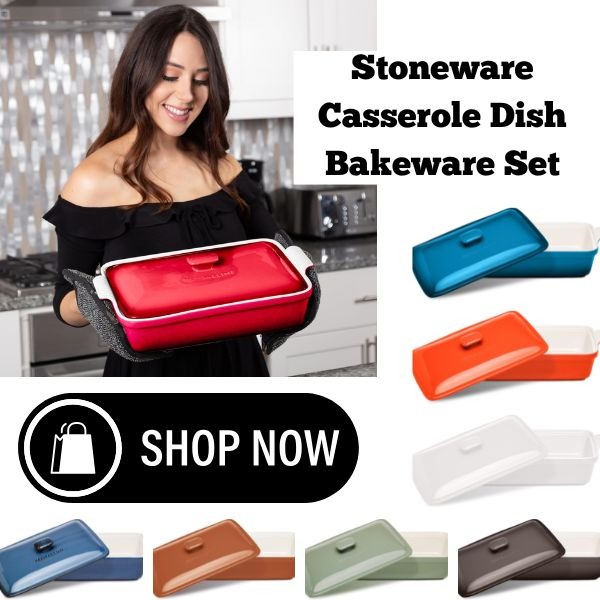 Stoneware Casserole Dish Bakeware Set