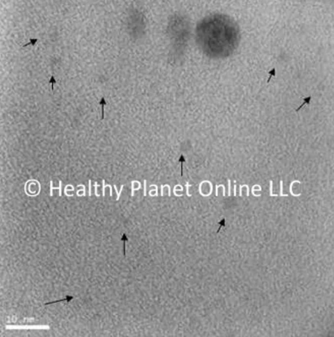 test image showing results of 1nm to 2nm particle size in process that included agitating the water
