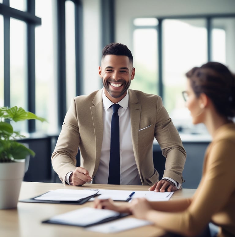 man in office with paperwork