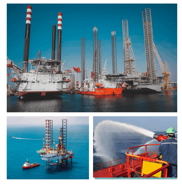Offshore platform equipment and marine infrastructure.