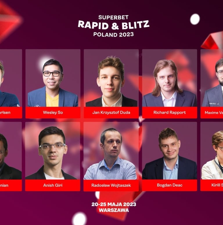 Magnus Carlsen at Superbet Chess Poland 2023. FIDE Grand Chess Tour 2023
