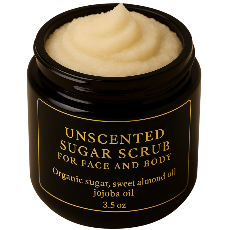 image of Back2naturalness unscented sugar scrub for face and body