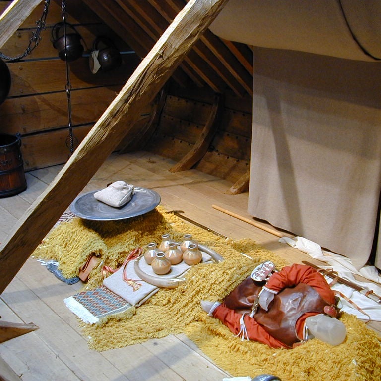 Reconstruction of the Sutton Hoo ship burial chamber
