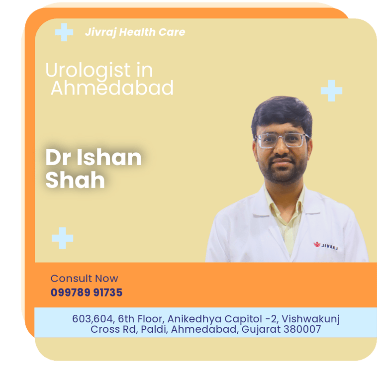 A graphical representation highlighting Dr. Ishan Shah as the Best Urologist in Ahmedabad.